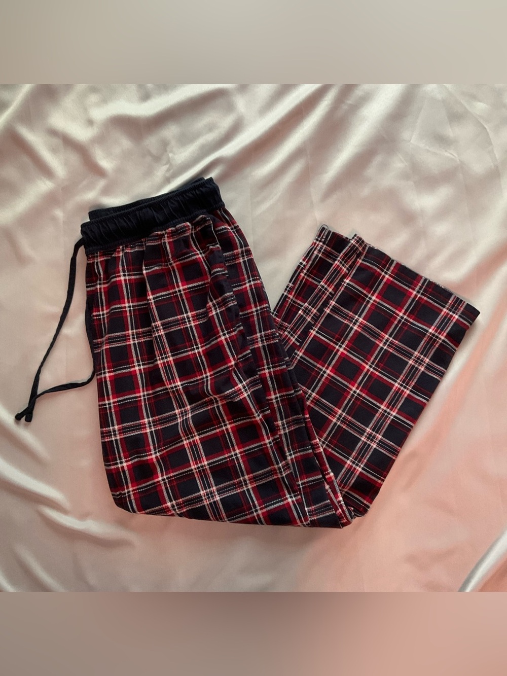Nautica Black & Red Plaid Drawstring Joggers